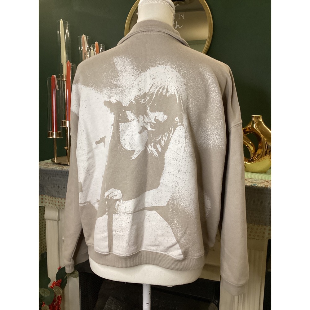 Taylor Swift Official Merch Beige Polo Collar Graphic Sweatshirt Medium